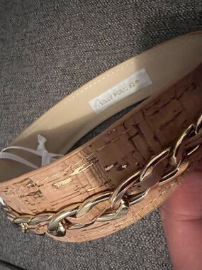 Lilly Pulitzer Gold Chain Cork-Effect Headband in Beige and Gold